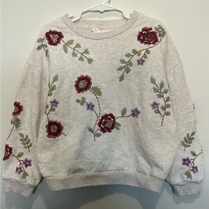 Louise Misha Floral Embroidered Kids Sweatshirt